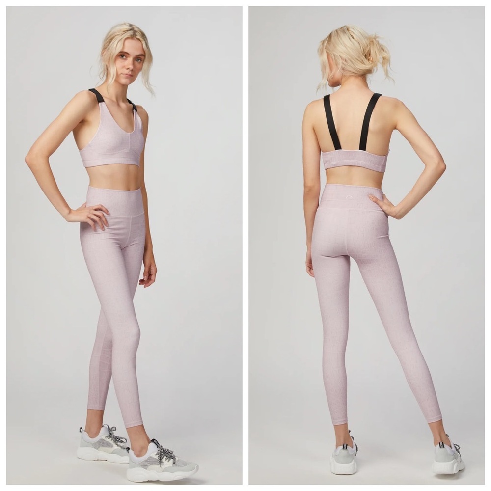 Varley Leggings Luna in Blush Croco light pink Size XS